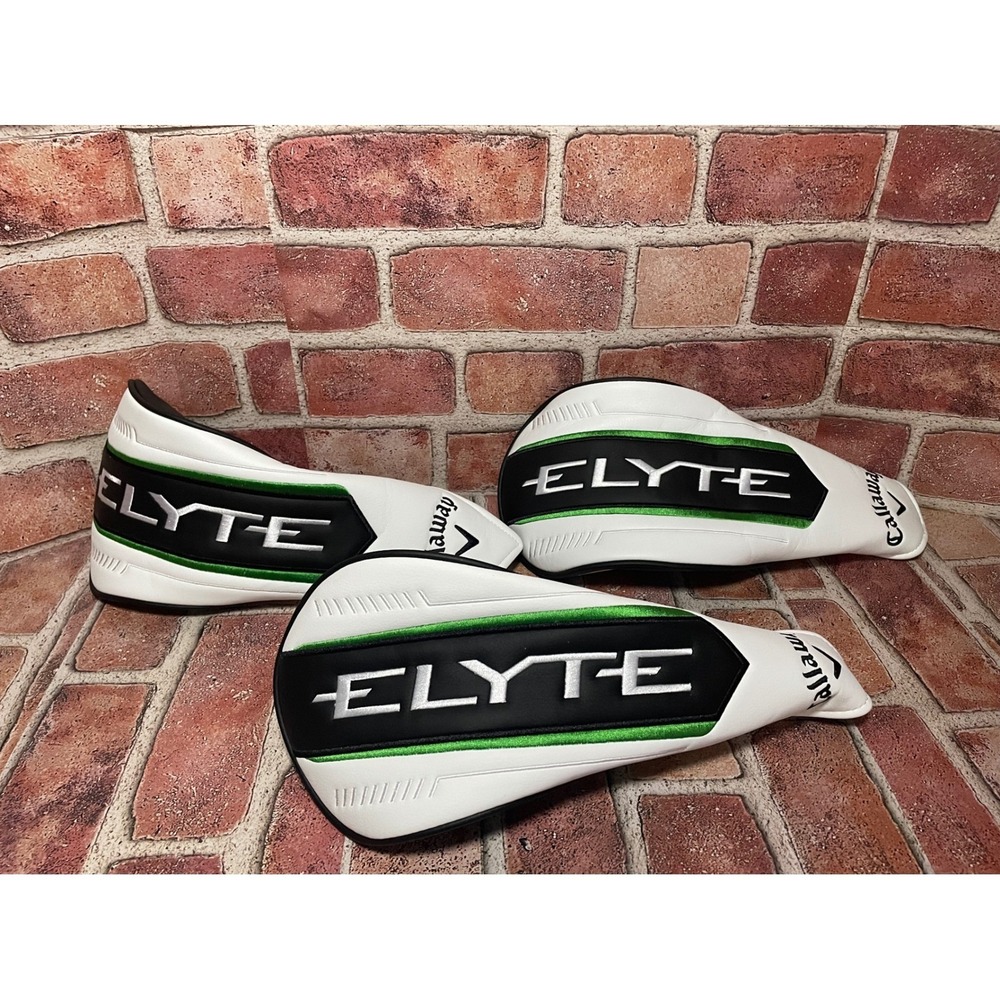 Callaway Elyte Golf Headcover Set of 3 White Black Green Fairway Wood Hybrid 4